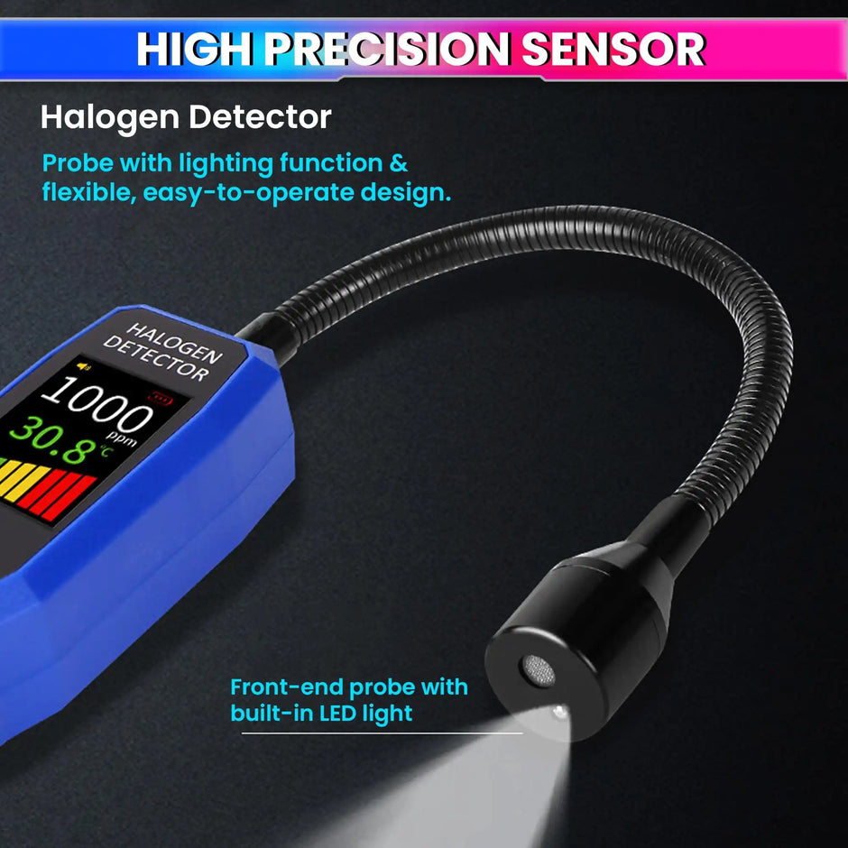 HVAC Refrigerant Leak Detector Freon Gas Sniffer for R134a, R410A, R22, R32, R1234yf Halogen Gas Leak Tester for Car AC, Refrigeration