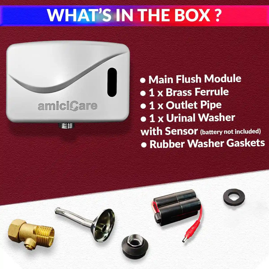 Automatic Urinal Flush Sensor Touchless Infrared Flush Valve Hands-Free Hygienic Urinal Flusher