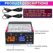 Digital Temperature Controller Thermostat with Relay Outputs for Heating & Cooling Control