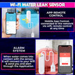Water Leakage Sensor, WiFi Water Level Detector with 80dB Loud Alarm and SmartLife Mobile App amiciKart
