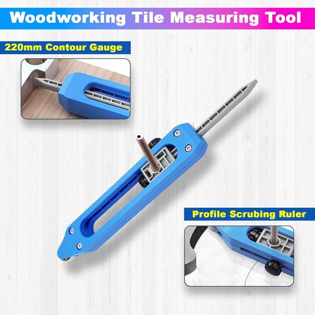 220MM Contour Gauge with Lock & Pencil Holder, Shape Duplicator for Woodworking & Carpentry