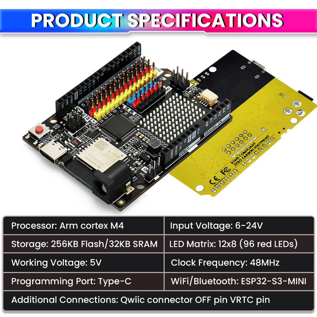 UNO R4 Minima ESP32-S3 WiFi Dev Board – RA4M1, LED Matrix, CAN, Bluetooth