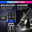 Tactical Flashlight with COB, Digital Display, Magnetic Tail, Rechargeable Power Bank, 9 Light Modes