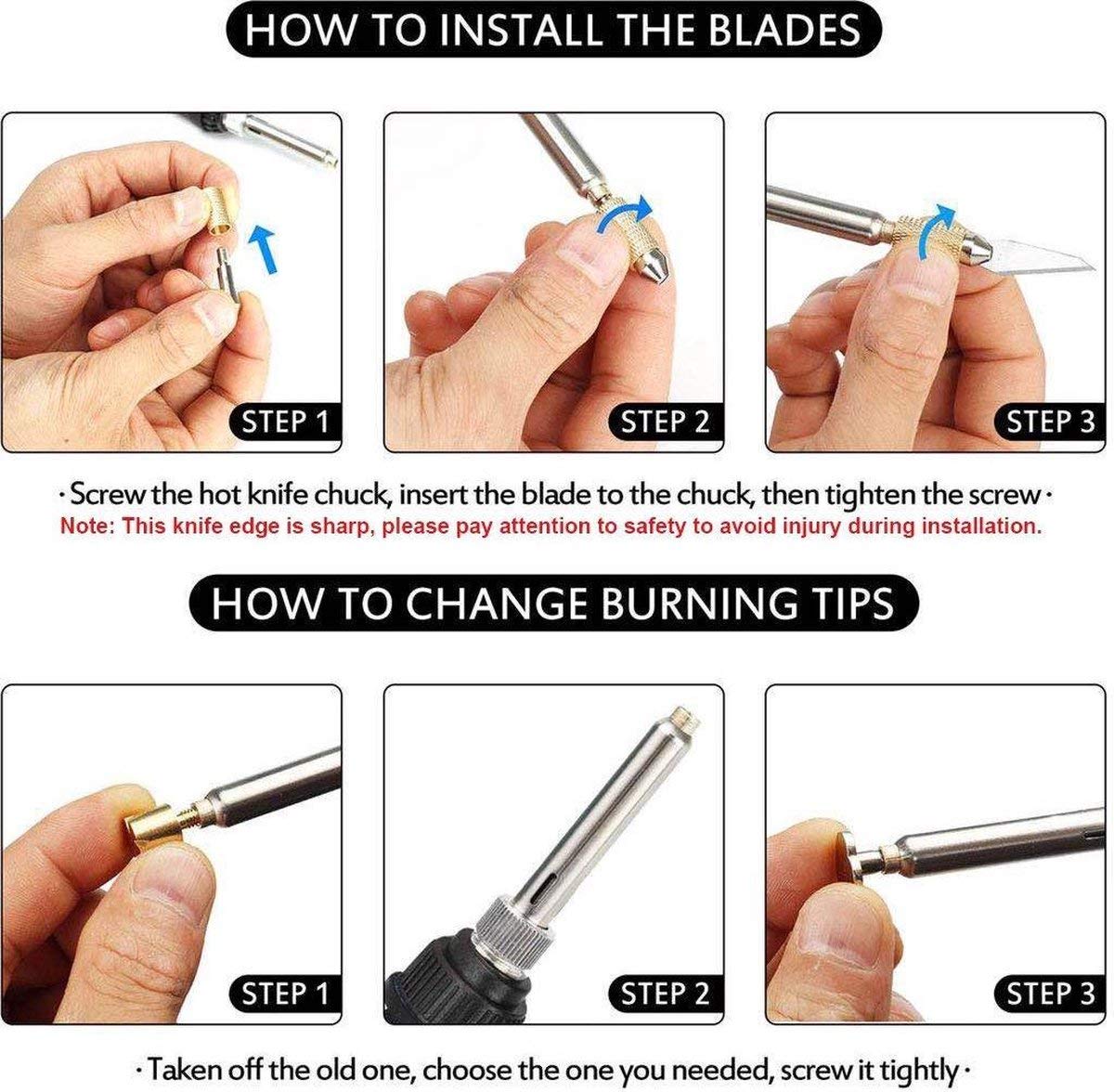 2-in-1 Pyrography & Soldering Kit – Adjustable Temperature, Tips, Blades ,& Tool Bag