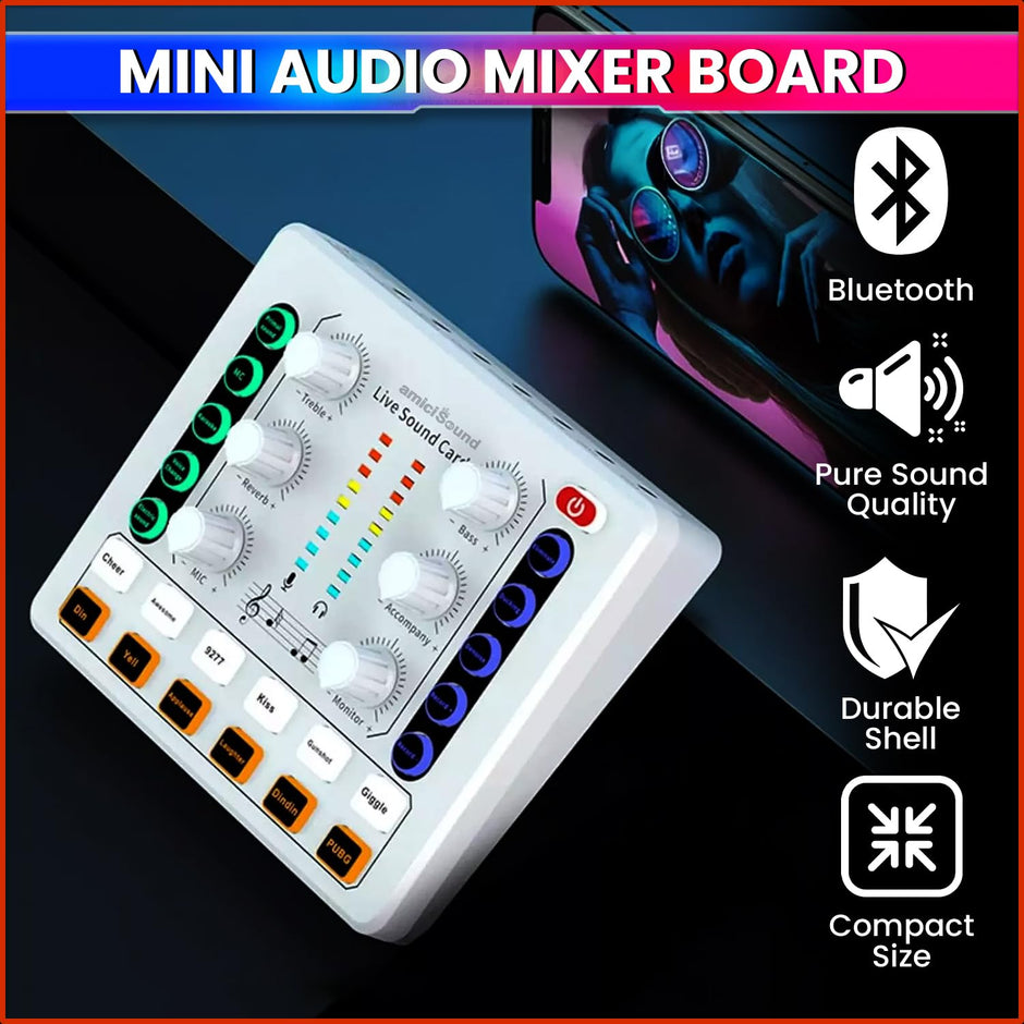 Audio Interface with DJ Mixer Live Sound Card Effects and Voice Changer amiciKart c0tmiz-hs.myshopify.com