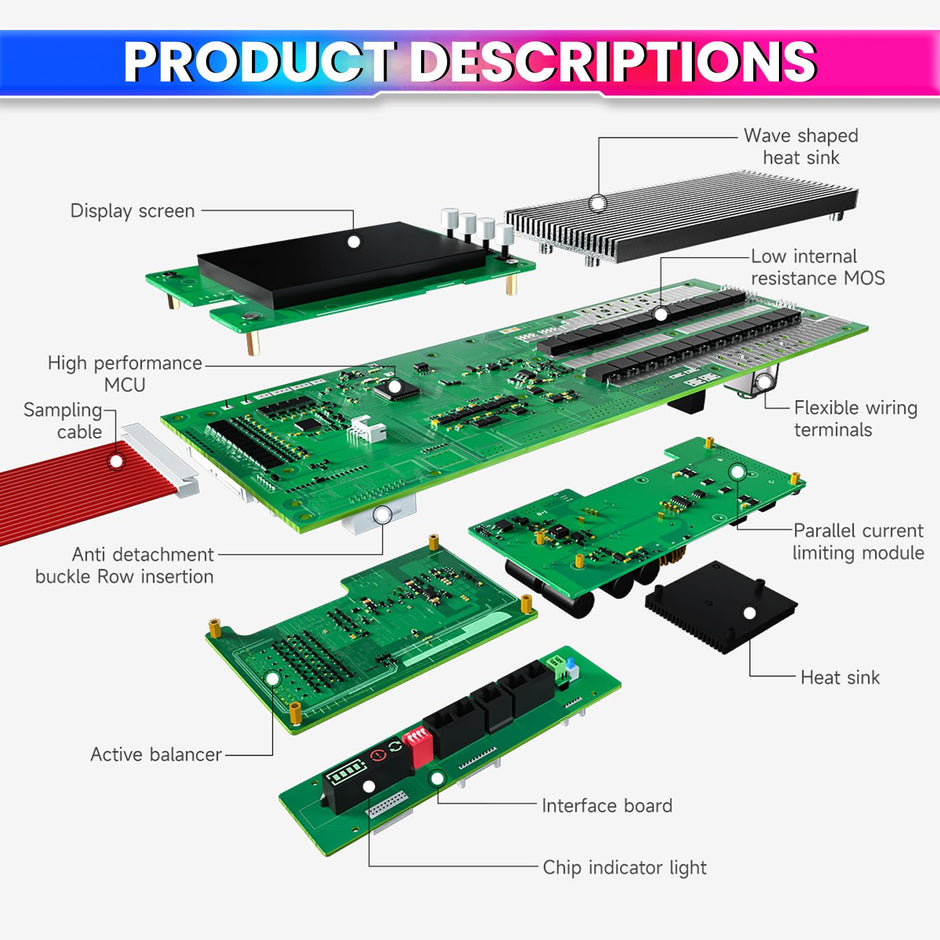Home Energy Storage System DALY ESS BMS 16S 48/51.2V Lithium Battery Pack|150A