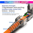RJ45 CAT7 Reusable Ethernet Termination Plug Compatible with 22-23AWG, 6.0–8.0mm OD Tool-Free Design amiciKart