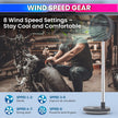 10-Inch Telescopic Rechargeable Stand Fan – 8-Speed Folding Fan with Remote & 9000mAh Battery