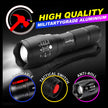 Metal LED Flashlight, XHP50 Zoomable Torch with 5 Modes, Rechargeable 2600mAh Battery & Water-Resistant Body amiciKart