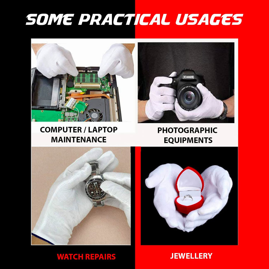 Lint Free Nylon Gloves, Clean Room gloves, Free Size, White Color (3 Pair Gloves) amiciKart c0tmiz-hs.myshopify.com