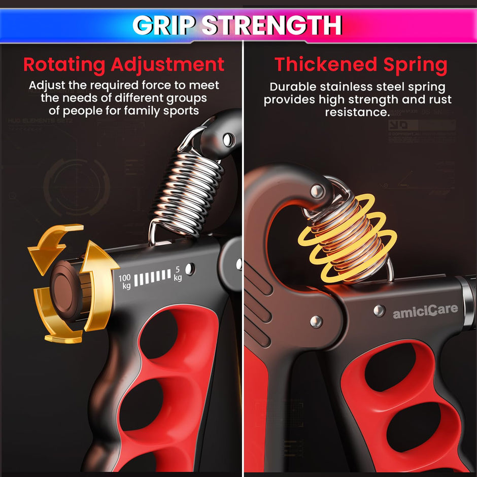 Adjustable Hand-Grip Exerciser,Digital LCD Counter,4mm Carbon Steel Spring, 5~100Kg amiciKart c0tmiz-hs.myshopify.com
