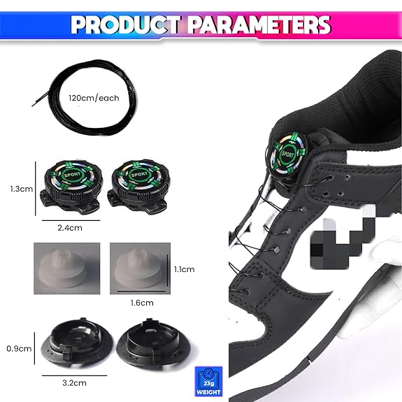 Swivel Shoelace Fastner, No Tie Shoelace with Rotating Buckles Suitable for Sneakers amiciKart c0tmiz-hs.myshopify.com