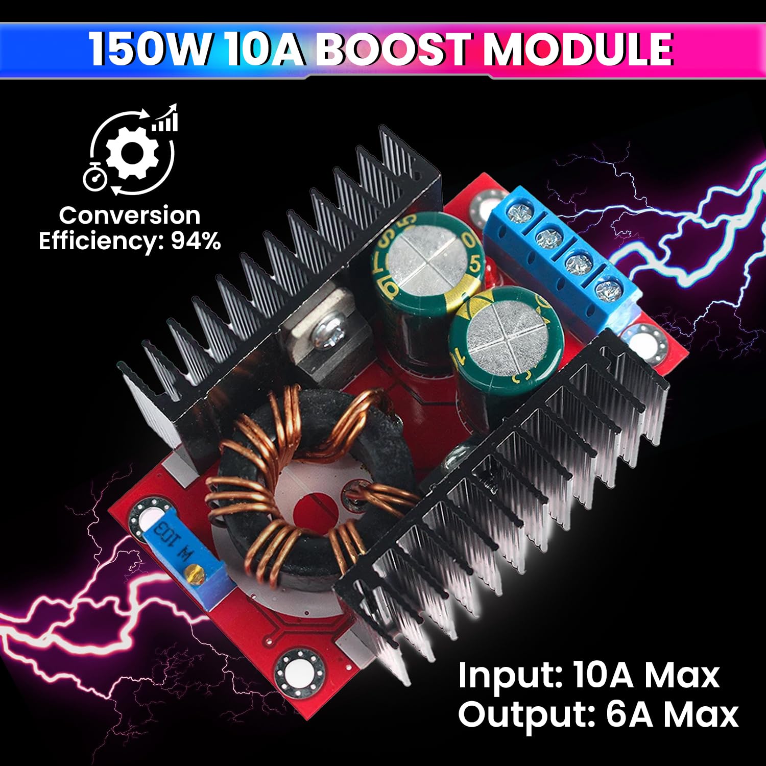 150W DC to DC Converter - 10A Adjustable Step-Up Boost Converter, 10~3 ...