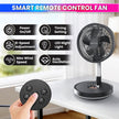 10-Inch Telescopic Rechargeable Stand Fan – 8-Speed Folding Fan with Remote & 9000mAh Battery