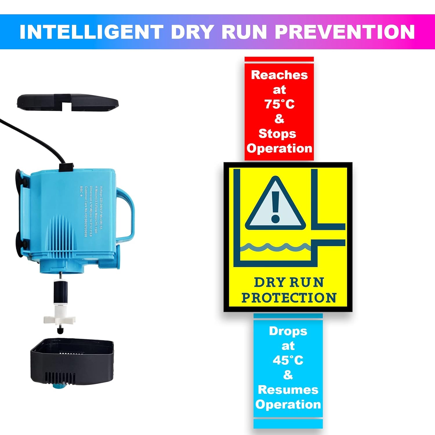 Submersible Water Pump with Pure Copper Winding Motor High Lift upto 3.5m with Thermal Protection & Silent Operation amiciKart c0tmiz-hs.myshopify.com