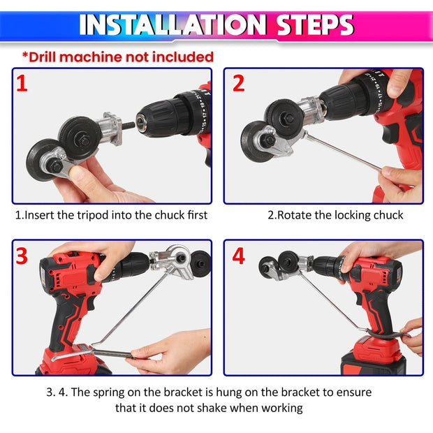 Electric Drill Metal Cutter – Shearing Attachment for Iron/Steel with Mounts