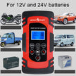 8A Automatic Car Battery Charger, 4-Stage Intelligent Battery Maintainer (12V/24V-Lead Acid Battery)