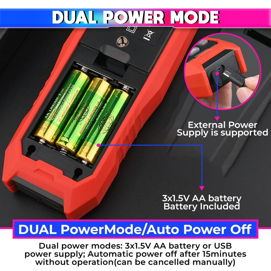 Dual-Power Luxmeter – 200K Lux Light Meter with 360° Rotating Sensor & Alarm