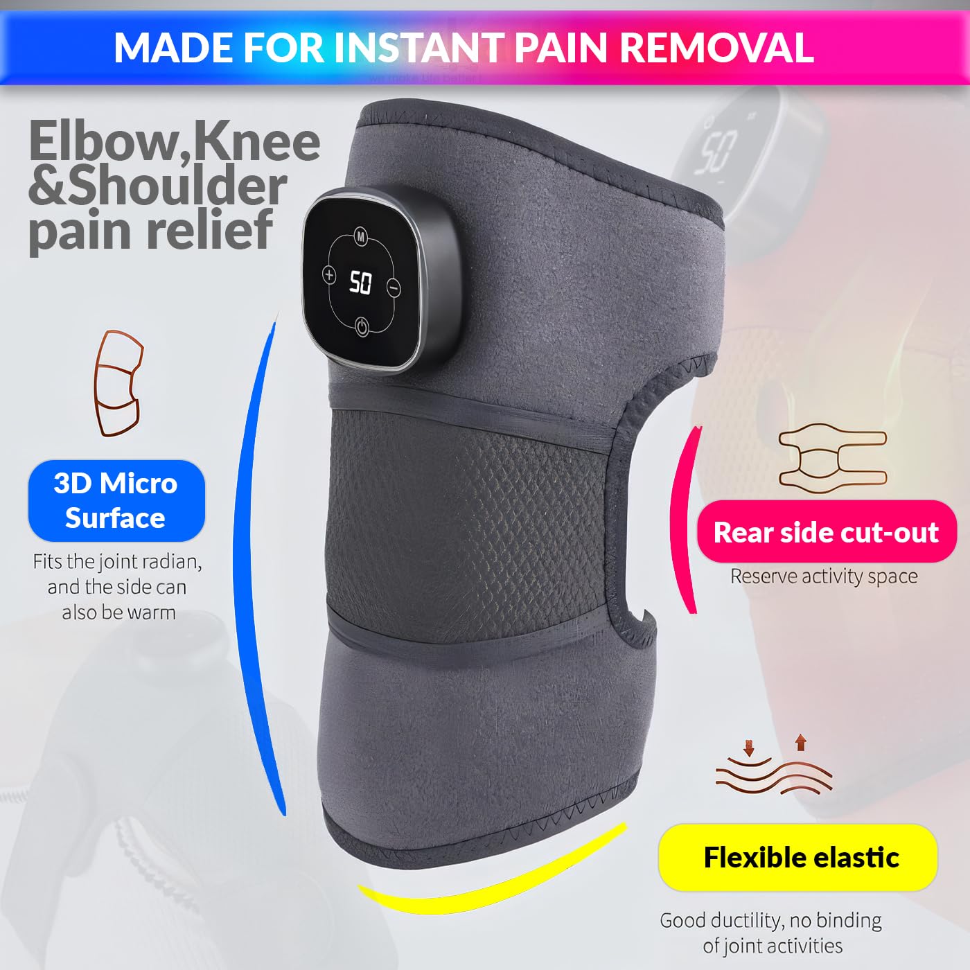 USB Rechargeable 3 in 1 Knee Massager, Hot Compress Knee/Elbow/Shoulder Massager amiciKart c0tmiz-hs.myshopify.com