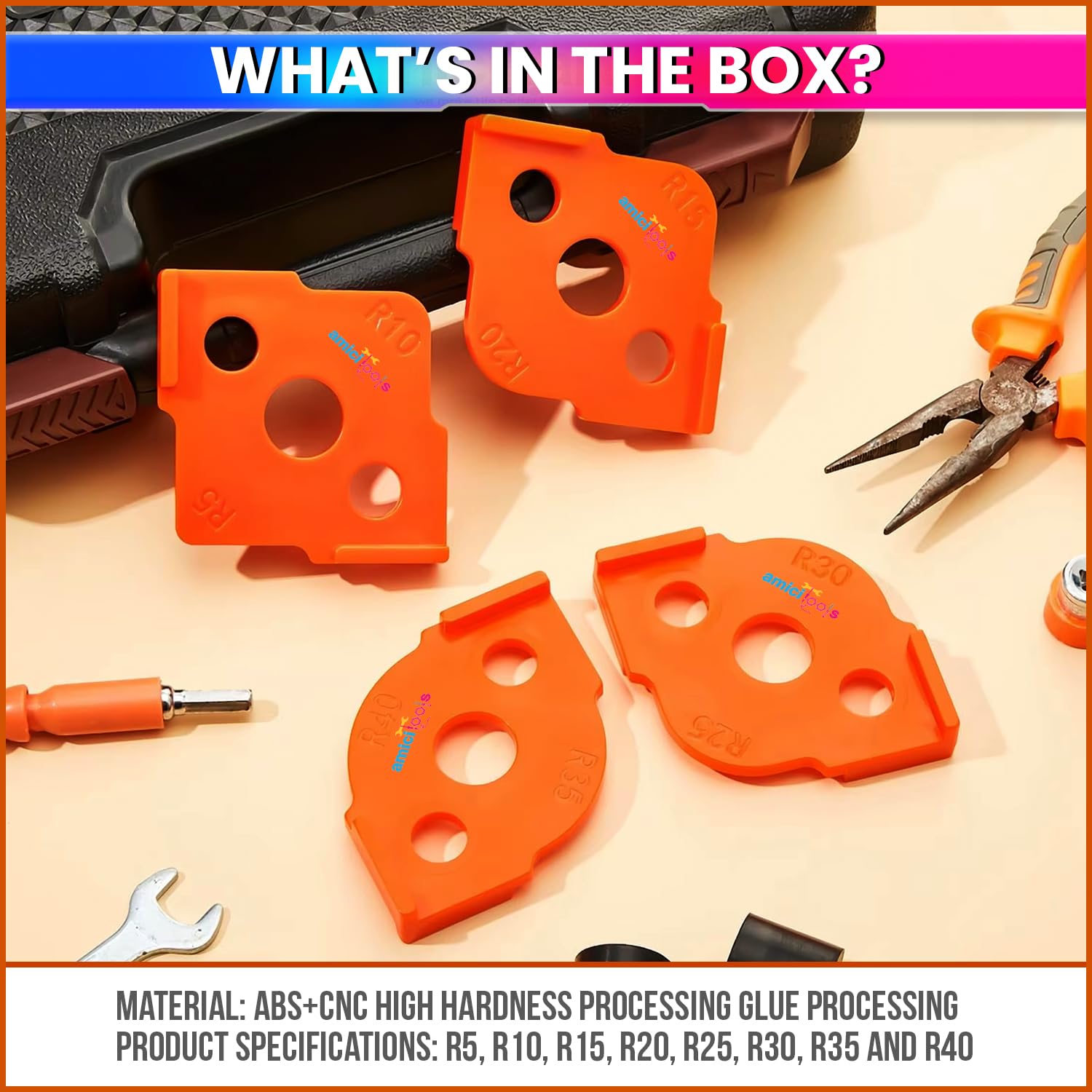 Woodworking Router Template Set– 4 Double-Sided Corner Radius & Straight Edge Jigs for Precision Wood Shaping amiciKart