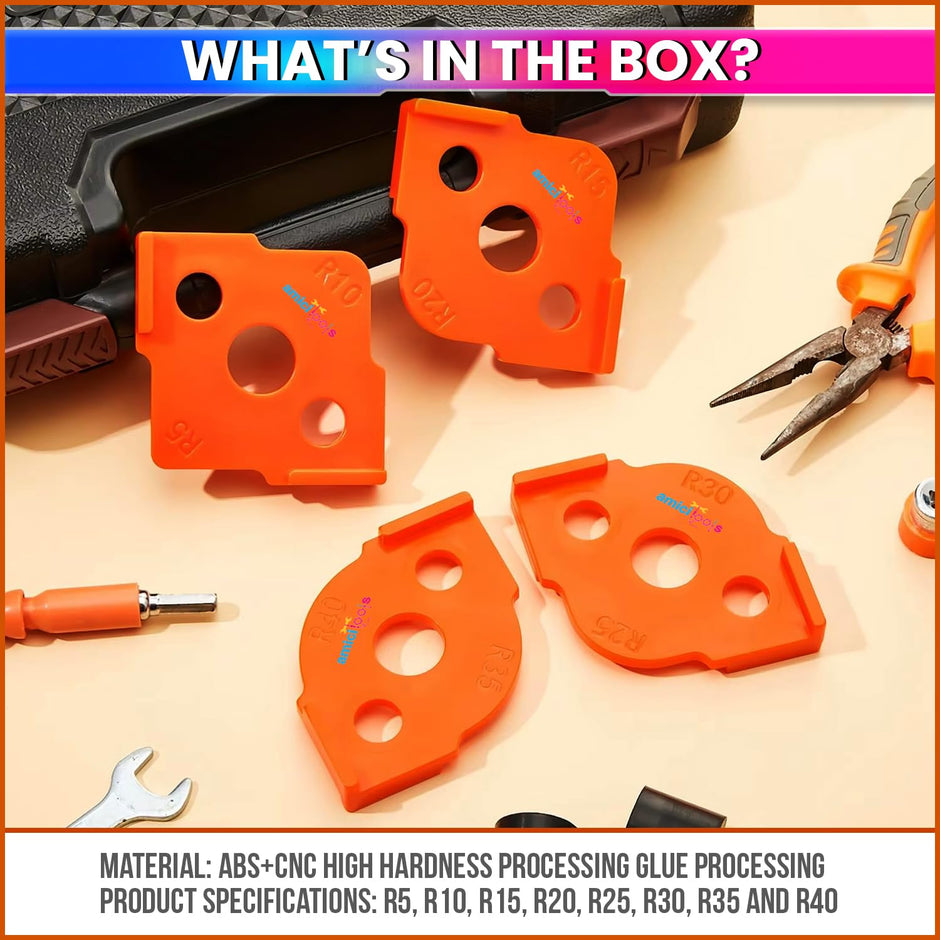 Woodworking Router Template Set– 4 Double-Sided Corner Radius & Straight Edge Jigs for Precision Wood Shaping amiciKart