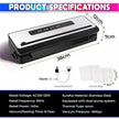 Vacuum Sealing Machine. 60kPa Automatic Food Packing with 20Pc Sealing Bags amiciKart