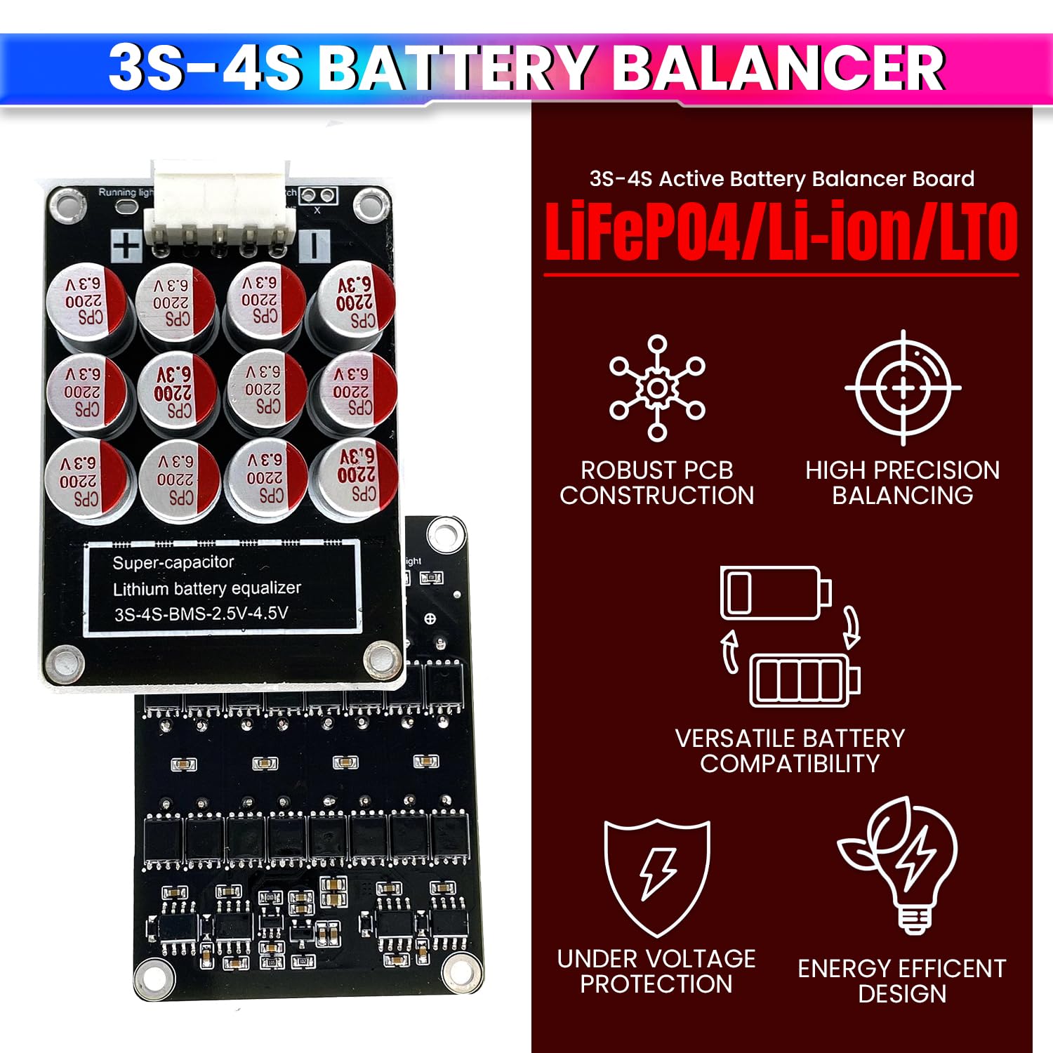 4S Active Balancer – 5.5A Equalizer Board for LiFePO4/Li-ion/LTO, 5mV Accuracy amiciKart c0tmiz-hs.myshopify.com