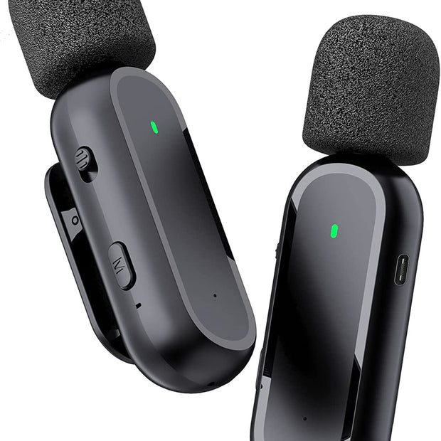 Wireless Mini Microphone,Dual Input Mini Mics with Type C Receiver, Charging Case amiciKart c0tmiz-hs.myshopify.com