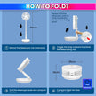 10-Inch Telescopic Rechargeable Stand Fan – 8-Speed Folding Fan with Remote & 9000mAh Battery