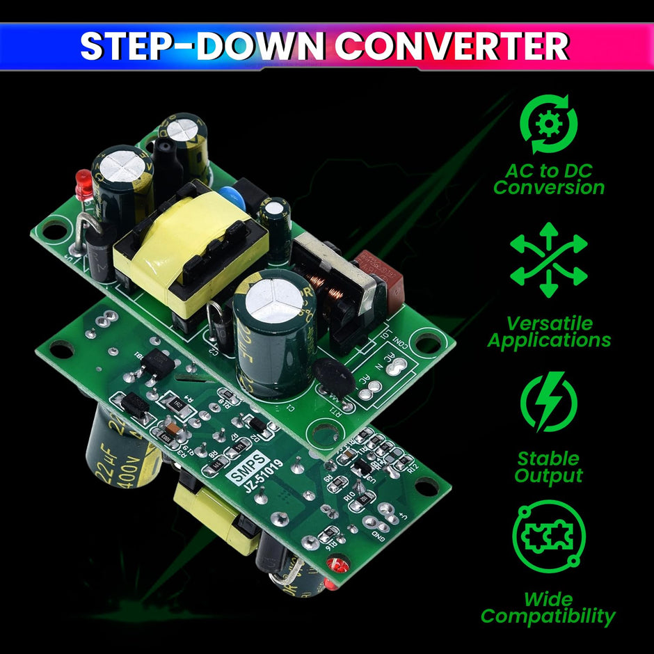 amiciSmart AC to DC Buck Converter, 85-265V AC to 5V DC 2A Power Module, 10W High-Efficiency Step-Down Circuit Board