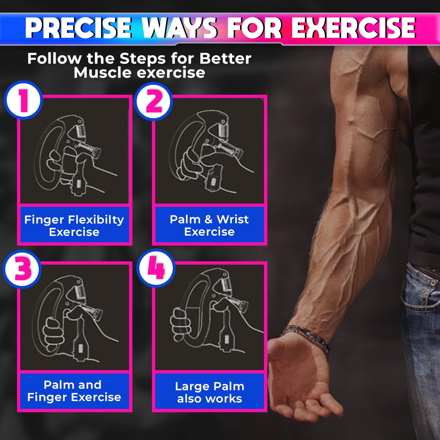 Adjustable Hand-Grip Exerciser with Digital LCD Counter, 4mm Carbon Steel Spring amiciKart c0tmiz-hs.myshopify.com