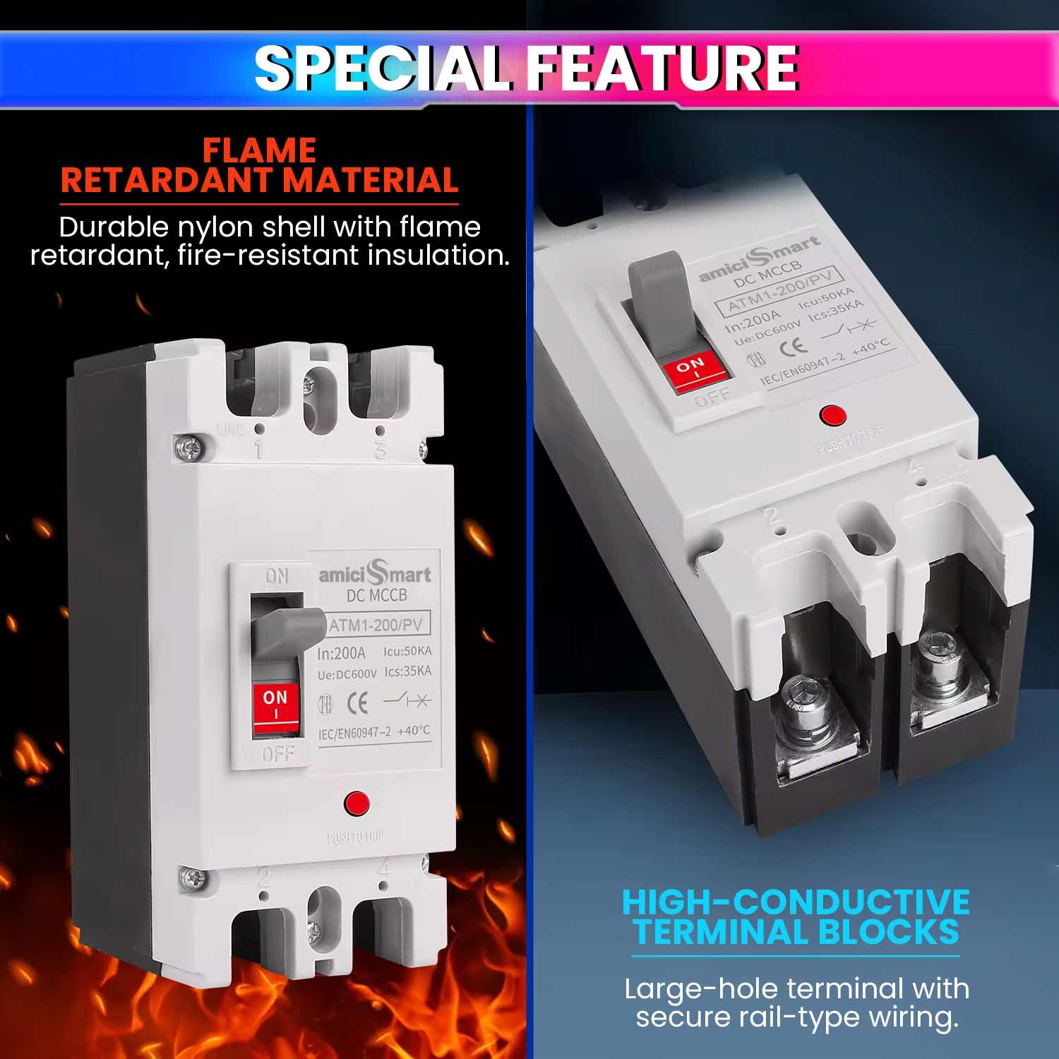 600V DC Circuit Breaker for Solar & Renewable Systems (200A)