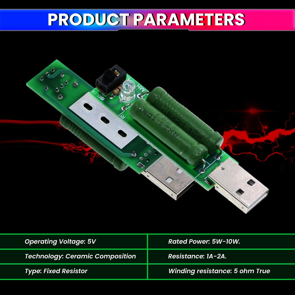 USB Mini Load Resistor – 1A/2A Switchable, LED Indicator, Heat Dissipation Design amiciKart c0tmiz-hs.myshopify.com