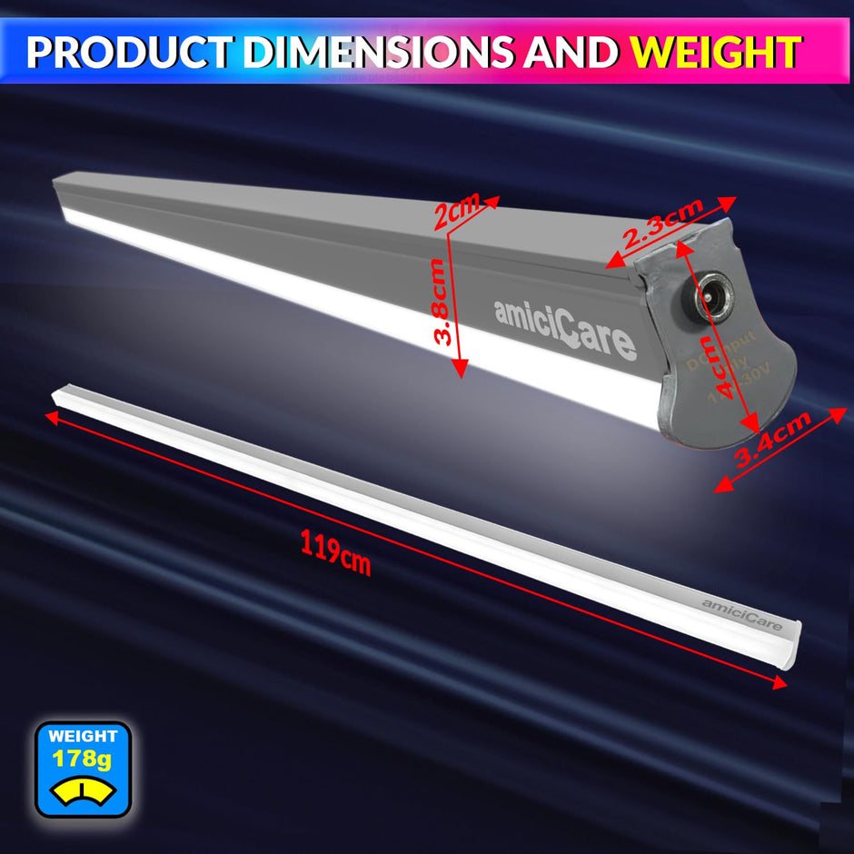 amiciCare 20W Tubelight for Off-Grid Solar System, Flicker-Free | Energy-Efficient | Voltage Range DC LED Batten 10~30VDC Power Supply (Pack of 2)