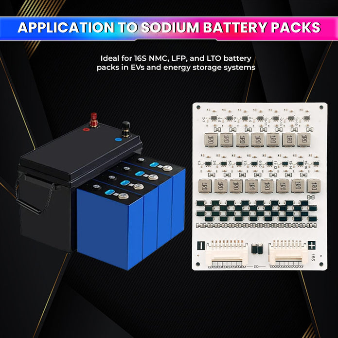 16S 2A Active Energy Balancer Board – Inductive Voltage Energy Equalization for LiFePO4 / Li-ion / LTO Battery Packs (3.0V–4.2V per Cell)