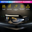 LED Safety Glasses with Dual Light (COB + Spotlight) | Motion Sensor Hands-Free Work Goggles
