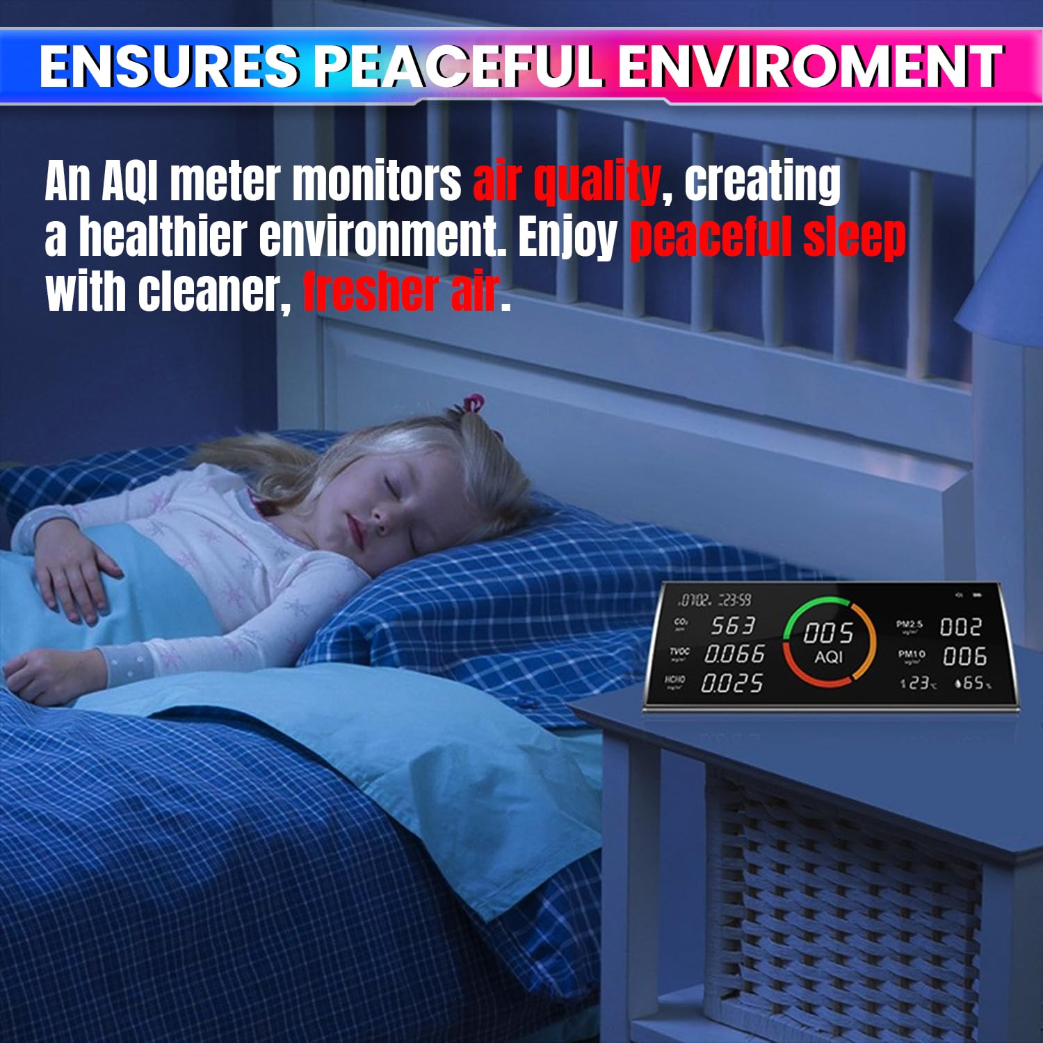 Air Quality Monitor for Temperature & Humidity Analyzer with Multifunction Real-Time Display Date & Time amiciKart c0tmiz-hs.myshopify.com
