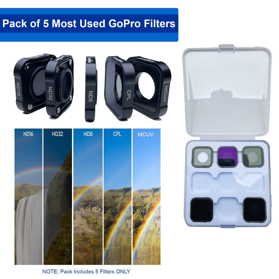 GoPro Hero 9/10/11 UV Lens Protector HD Optical Glass, Anti-Glare & Colour Correction Filters with Carry Case amiciKart c0tmiz-hs.myshopify.com