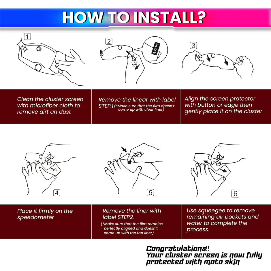 Suzuki Hayabusa GSX1300R Gen 3 Dashboard Screen Protector – HD TPU Cluster Meter Film, Scratch & Glare Resistant