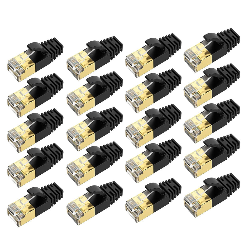 RJ45 CAT7 Shielded Ethernet Termination Plug Pack of 20 – Zinc Alloy Field Termination Connector