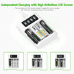 4-Bay AA/AAA Battery Charger with LCD Display – Type-C & Micro USB Input