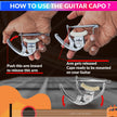 Wool-Padded Guitar Capo for Acoustic and Classical Guitars, Metal Capo Clip