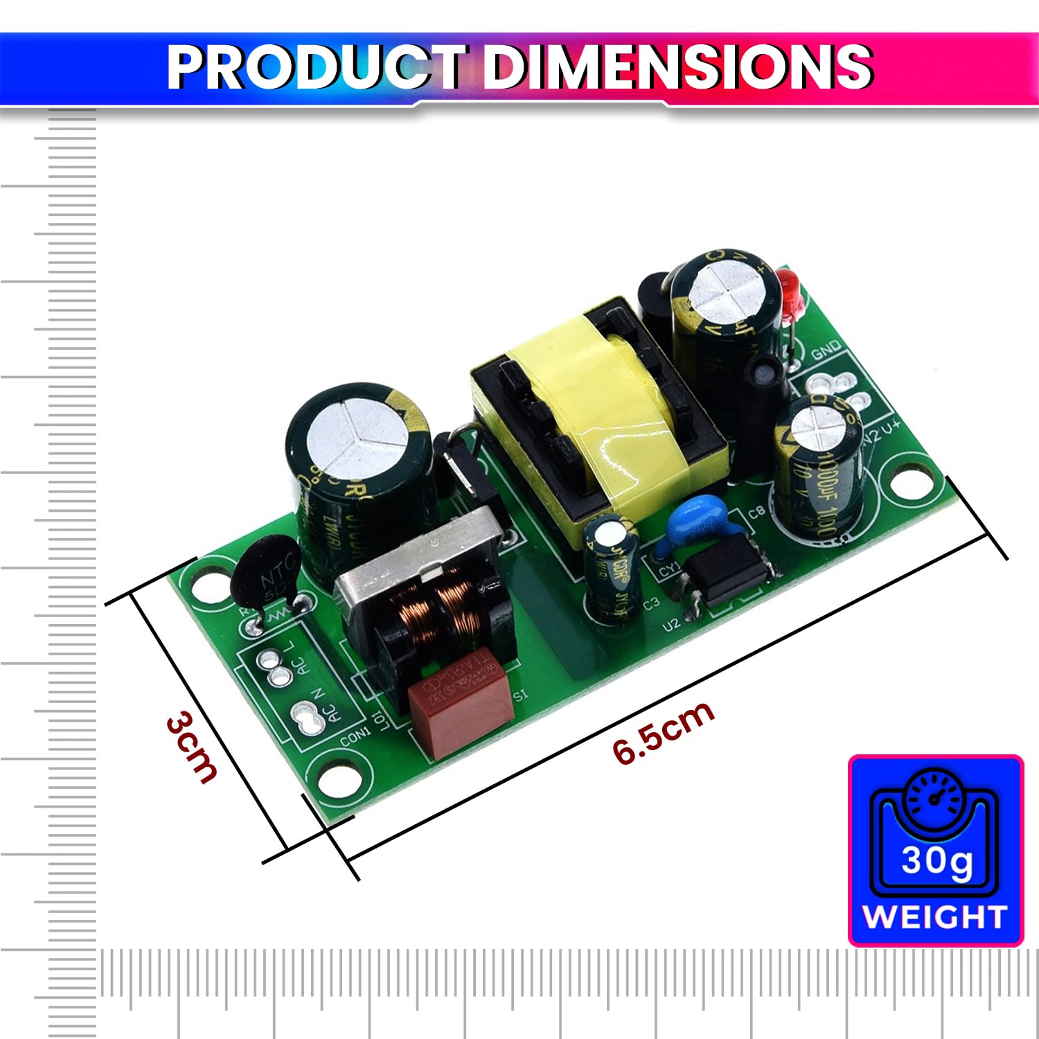 AC to DC Buck Converter – 85–265V AC to 5V DC 2A, 10W Step-Down Power Module