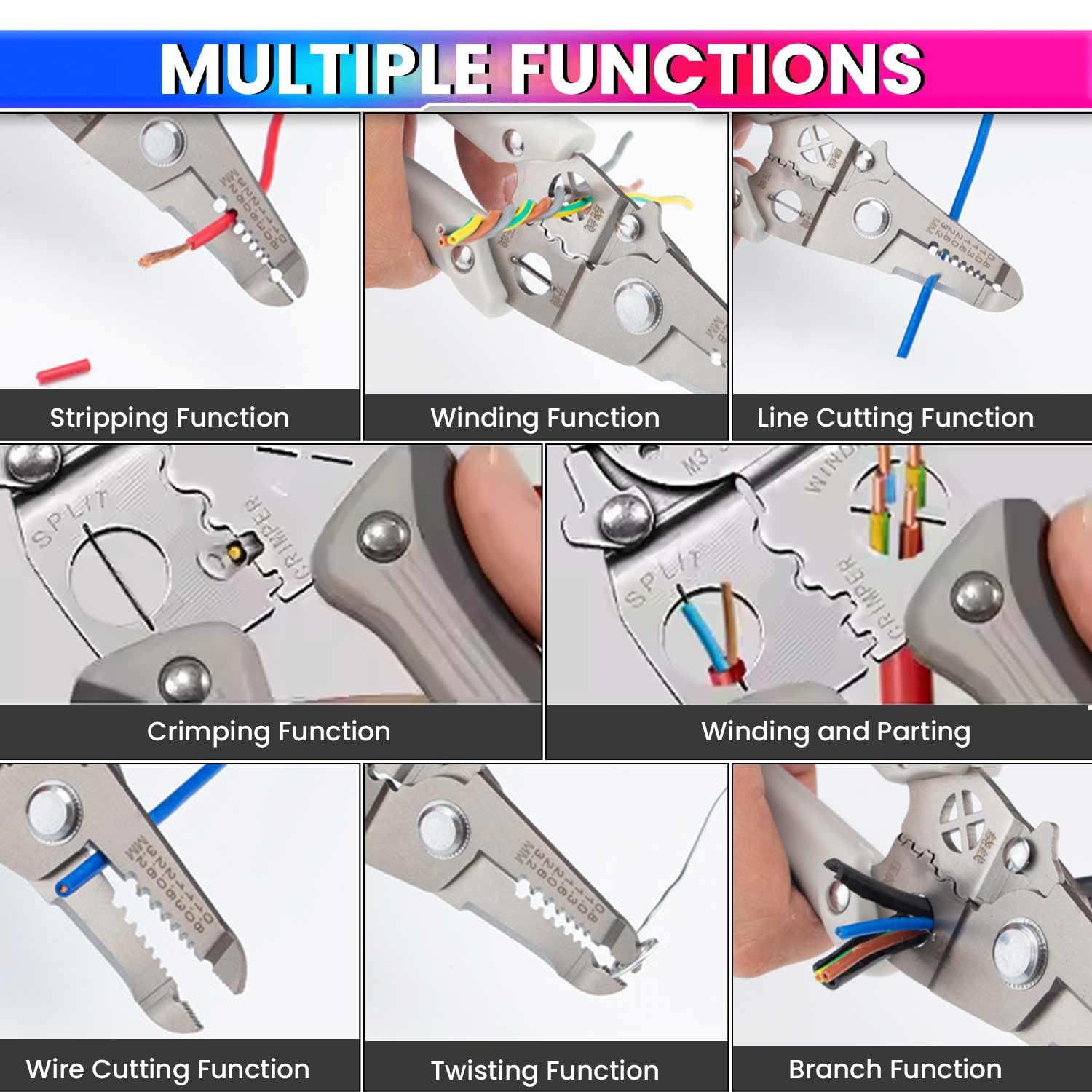 6-in-1 Stainless Steel Wire Stripping Tool Strips 0.8mm-3.2mm Multi-Function Cutter, Crimper & Gripper amiciKart c0tmiz-hs.myshopify.com