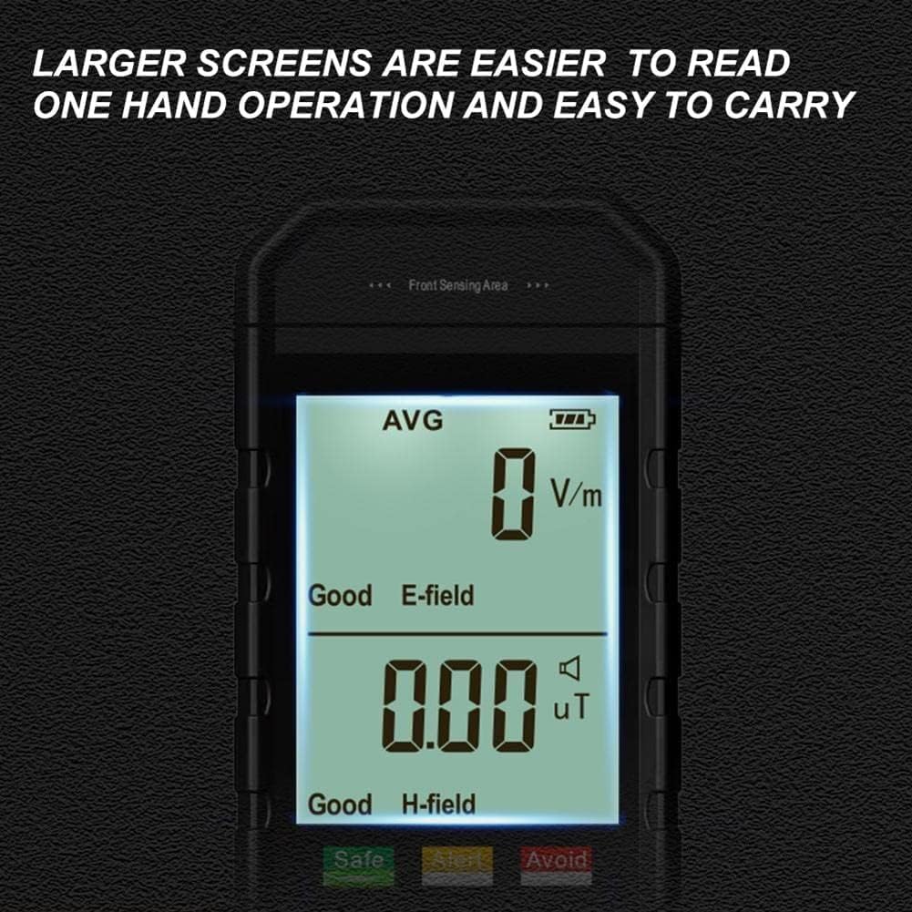 Electromagnetic Radiation Tester, EMF Meter 1~1999 V/m Electric & Magnetic Field Monitor with Alarm