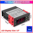 Digital Thermostat STC-1000 Incubators, Dual Mode Heating & Cooling Temperature Controller Alarm & Delay Function(10A)