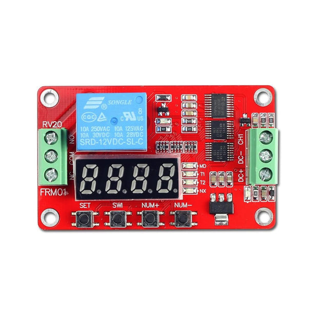 Adjustable Time Delay Relay Module 12V 10A with 18 Preset Modes LED Timer Switch for Smart Home or DIY Electronics
