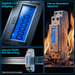 18mm Digital Energy Meter Single Phase 1P 2 Wire 230V AC 60A | kWh Power Consumption with LCD Display