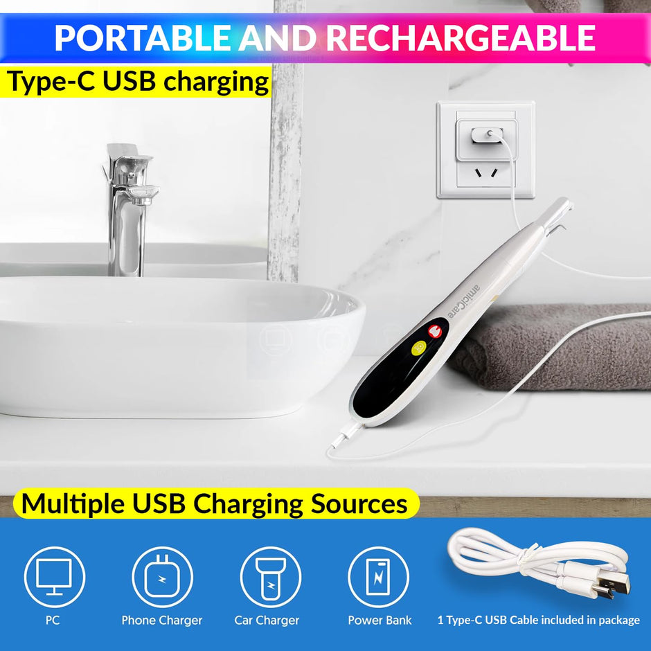 Ultrasonic Tooth Cleaning Tool, Wireless Calculus/Tartar/Stains Cleaner with Mobile Connectivity amiciKart