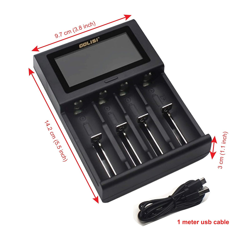 2.0A Smart Battery Charger with LCD Display and Auto Detecting Battery
